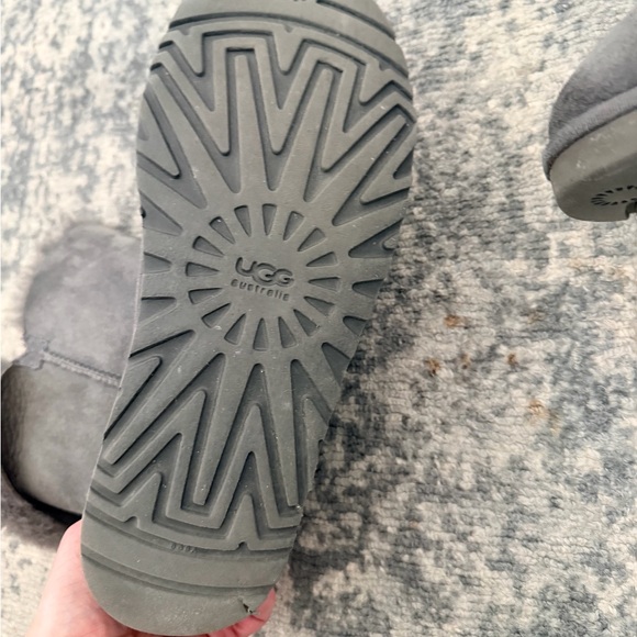 Women's Gray Shearling Ugg Boots - Picture 5 of 6